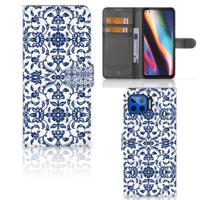 Motorola Moto G 5G Plus Hoesje Flower Blue
