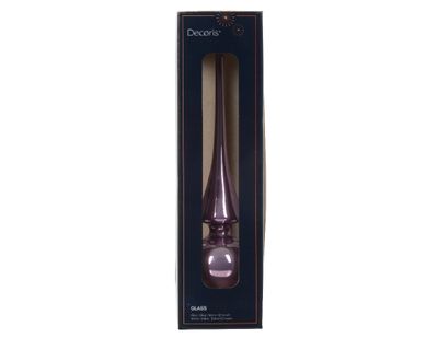 Piek glas d6h26 cm kristal lila I kerst - Decoris