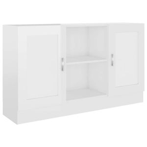 The Living Store Dressoir - Trendy - Opbergkast - 120 x 30.5 x 70 cm - Kleur- Hoogglans wit