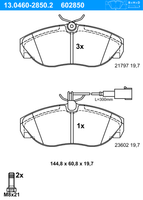 Remblokkenset, schijfrem ATE, u.a. für Peugeot, Fiat, Citroën