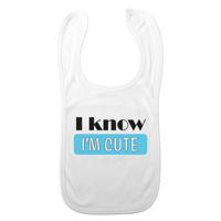 Baby slabbetje - blauw - i know i'm cute - kraam cadeau - slab/morsdoek - thumbnail