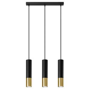 Hanglamp LOOPEZ 3L zwart/goud