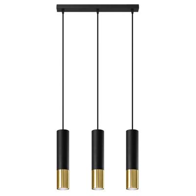 Hanglamp LOOPEZ 3L zwart/goud
