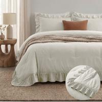 Sale: -30% | Wasbaar Lazy Dekbed Zonder Overtrek - Zonder Overtrek Ruffles - Off White - Dekbed-Discounter.nl