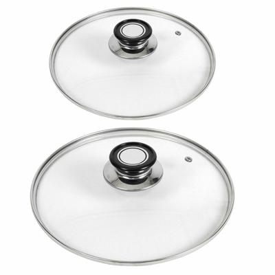 Gerimport universele glazen pannendeksels - 2x stuks - voor pannen met Dia 20 en 24 cm Gerimport universele glazen pannendeksels - 2x stuks - voor pannen met Dia 20 en 24 cm