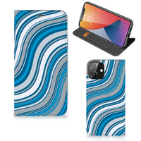 iPhone 12 | iPhone 12 Pro Hoesje met Magneet Waves Blue - thumbnail