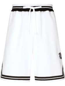 Dolce & Gabbana short de sport en coton à logo imprimé - Blanc