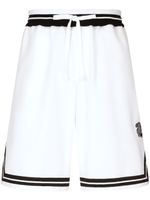 Dolce & Gabbana short de sport en coton à logo imprimé - Blanc