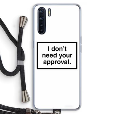 Don't need approval: Oppo A91 Transparant Hoesje met koord