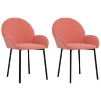 vidaXL Eetkamerstoelen 2 st fluweel roze