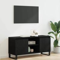 TV-kast Zwart Eiken 104 x 35 x 50 cm Bewerkt hout