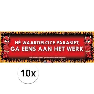 10x Sticky Devil stickers tekst Waardeloze
