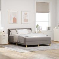Boxspringbed met matras met hoofdeinde Taupe 140 x 190 cm Stof