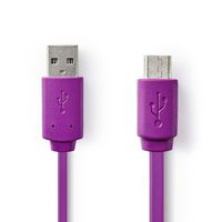 USB 2.0-Kabel | A Male - Micro-B Male | 1,0 m | Paars