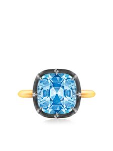 FRED LEIGHTON bague en or 18ct et argent ornée de topaze