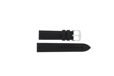 Horlogeband Universeel JD752-RS Silicoon Zwart 20mm