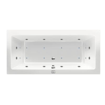 Whirlpool bad Xenz Society | 180x80 cm | Acryl | Elektronisch | Combisysteem | Glans wit