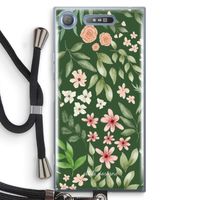 Botanical green sweet flower heaven: Sony Xperia XZ1 Transparant Hoesje met koord