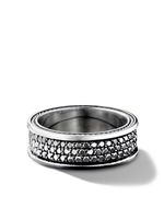 David Yurman bague Streamline Three Row en argent sterling pavée de diamants (8,5 mm)