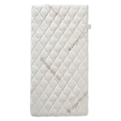 Babymatras van biologisch katoen - 60x120x10 cm - 100% katoen - Afneembare hoes - Geen chemische behandeling
