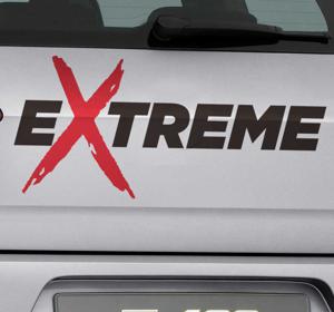 Sticker voor extreme voertuigtekst