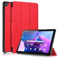 Lunso - Lenovo Tab M10 Gen 3 (3e generatie) - Tri-Fold Bookcase hoes - Rood