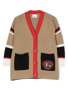 Burberry Kids cardigan en laine à broderies - Tons neutres