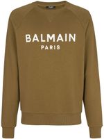 Balmain sweat à logo imprimé - Marron