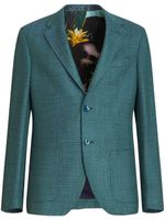 ETRO blazer en tweed à simple boutonnage - Vert