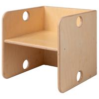 Van Dijk Toys houten kubusstoel / kinderstoel Naturel - 35x35x35 cm vanaf 1 jaar (kinderopvang kwaliteit)
