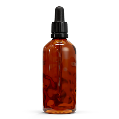 Glazen fles - Bruin (incl. varierende doppen) 100 ml (Smalle hals - DIN18) / Pipet Dop