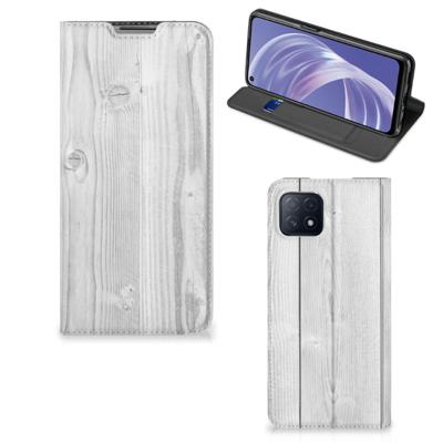 OPPO A73 5G Book | Wallet Case | White Wood
