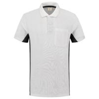 Tricorp Workwear 202002 Bi-color unisex poloshirt Wit Donkergrijs L