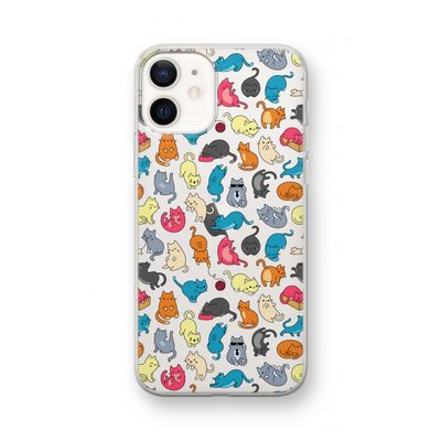 Kleurrijke katten: iPhone 12 mini Transparant Hoesje