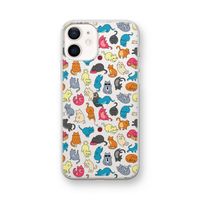 Kleurrijke katten: iPhone 12 mini Transparant Hoesje Kleurrijke katten: iPhone 12 mini Transparant Hoesje