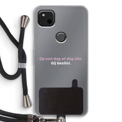 gij beslist: Pixel 4a Transparant Hoesje met koord