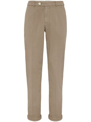 Brunello Cucinelli pantalon droit en coton - Tons neutres