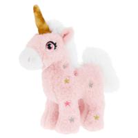 Keel Toys pluche eenhoorn knuffel - roze/wit - 16 cm - mystieke dieren - met glitter sterren - thumbnail