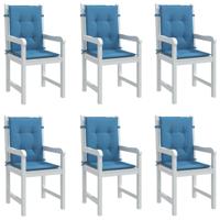 VidaXL Stoelkussens 6 st lage rug 100x50x4 cm stof gemêleerd blauw