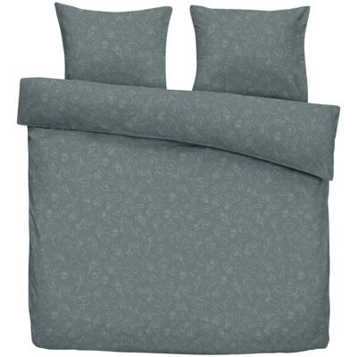 2e Halve Prijs Leen Bakker - Dekbedovertrek Vedor - Grijs/blauw - 200x220 Cm - Polyester/Katoen - Blauw#Grijs