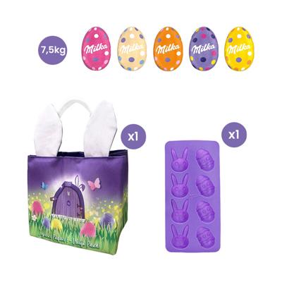 Milka paaseitjes met paasmandje - ca 6 kg