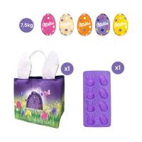 Milka paaseitjes met paasmandje - ca 6 kg