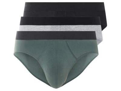 LIVERGY 3 heren onderbroeken (Zwart/grijs/groen, L)