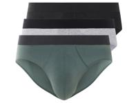 LIVERGY 3 heren onderbroeken (Zwart/grijs/groen, S)
