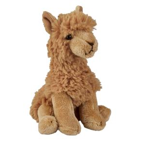 Ravensden Pluche knuffel dier Alpaca - bruin - 15 cm - Speelgoed Alpacas knuffelbeesten