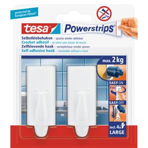 Tesa Powerstrips haken - 2x - large - plakstrips - bevestiging - opplak haakjes