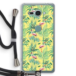 Flamingo party: Sony Xperia XZ2 Compact Transparant Hoesje met koord