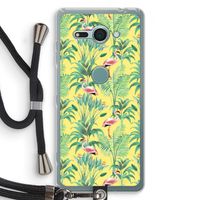 Flamingo party: Sony Xperia XZ2 Compact Transparant Hoesje met koord