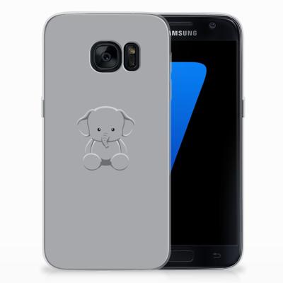 Samsung Galaxy S7 Telefoonhoesje met Naam Grijs Baby Olifant Samsung Galaxy S7 Telefoonhoesje met Naam Grijs Baby Olifant