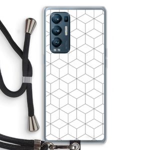Zwart-witte kubussen: Oppo Find X3 Neo Transparant Hoesje met koord